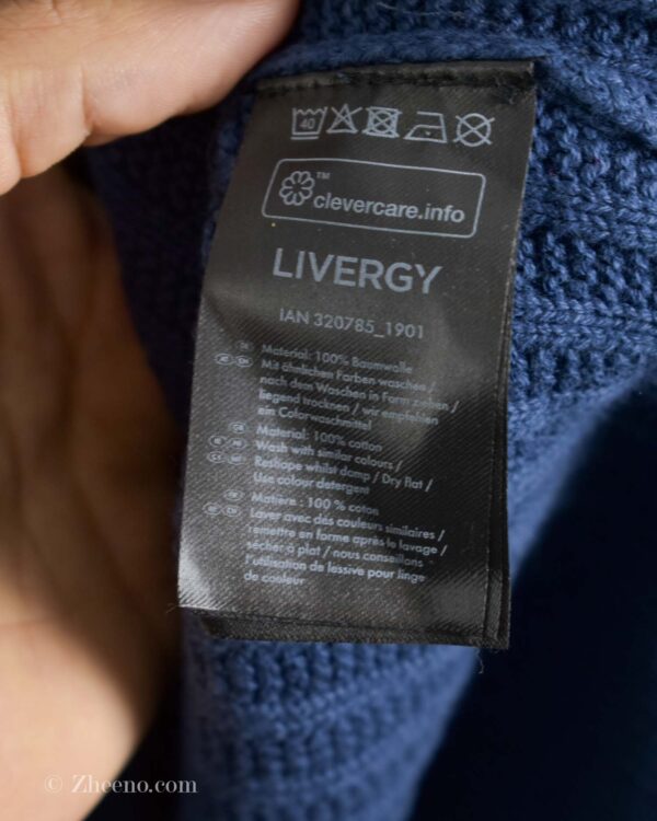 بافت یقه دار سرمه ای ساده Livergy