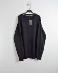 بافت یقه گرد مشکی ساده Livergy