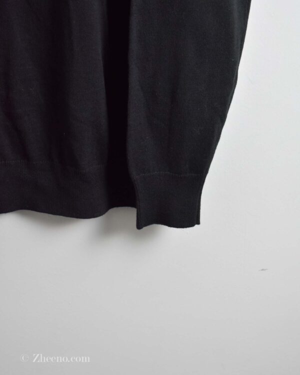 بافت یقه گرد مشکی ساده Livergy