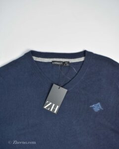 بافت یقه هفت سرمه ای ساده Livergy