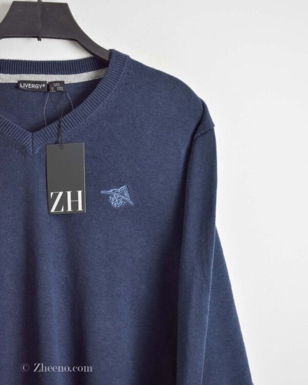 بافت یقه هفت سرمه ای ساده Livergy