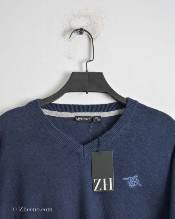 بافت یقه هفت سرمه ای ساده Livergy