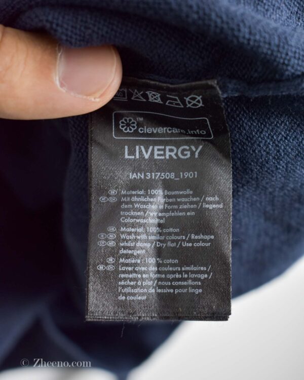 بافت یقه هفت سرمه ای ساده Livergy