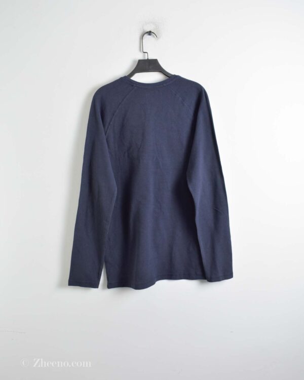 بافت یقه گرد سه دکمه سرمه ای تیره Livergy