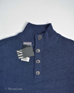 بافت دکمه دار سرمه ای Livergy