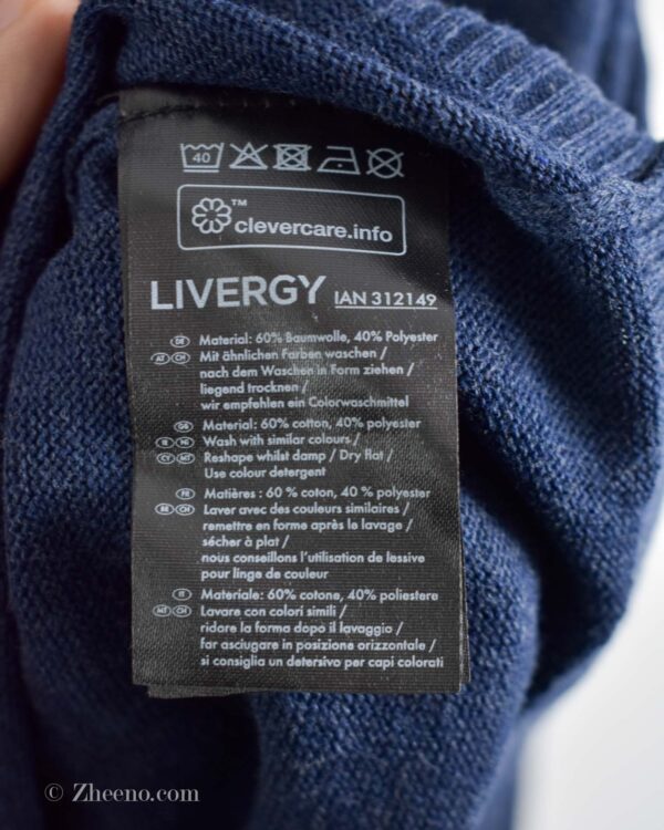 بافت دکمه دار سرمه ای Livergy