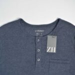 بافت نازک آبی دودی یقه گرد سه دکمه Livergy