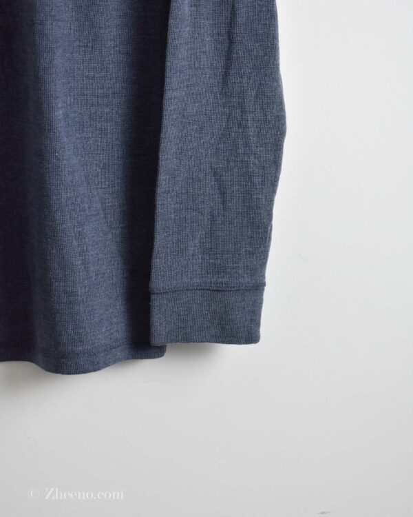 بافت نازک آبی دودی یقه گرد سه دکمه Livergy