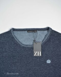 بافت نازک یقه گرد سرمه ای تیره Livergy