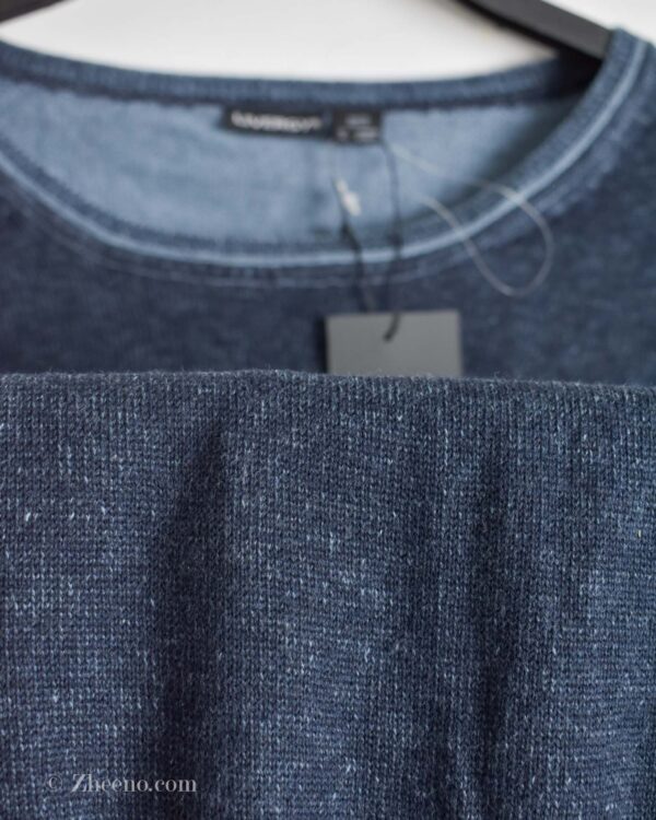 بافت نازک یقه گرد سرمه ای تیره Livergy