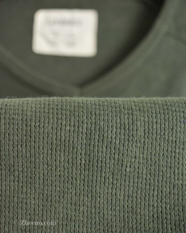 بافت نازک یقه هفت ساده سبز زیتونی