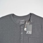 بافت نازک یقه گرد سه دکمه خاکستری