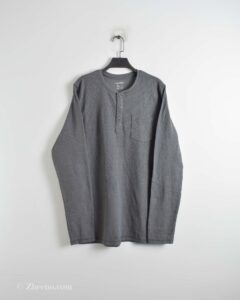 بافت نازک یقه گرد سه دکمه خاکستری