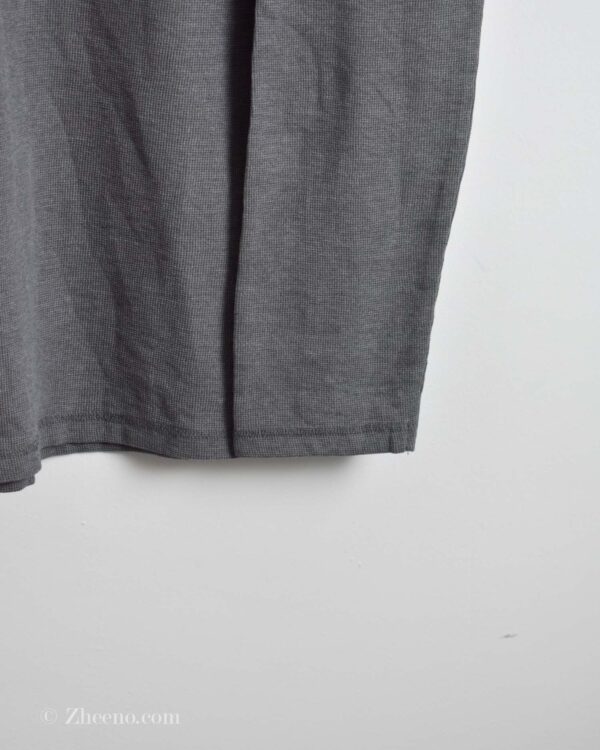 بافت نازک یقه گرد سه دکمه خاکستری