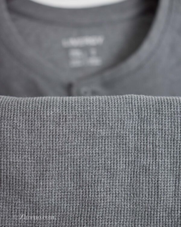 بافت نازک یقه گرد سه دکمه خاکستری