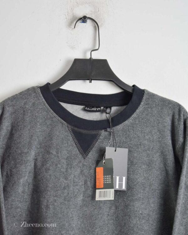 بافت نازک یقه گرد خاکستری Livergy