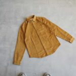 پیراهن کبریتی آستین بلند خردلی