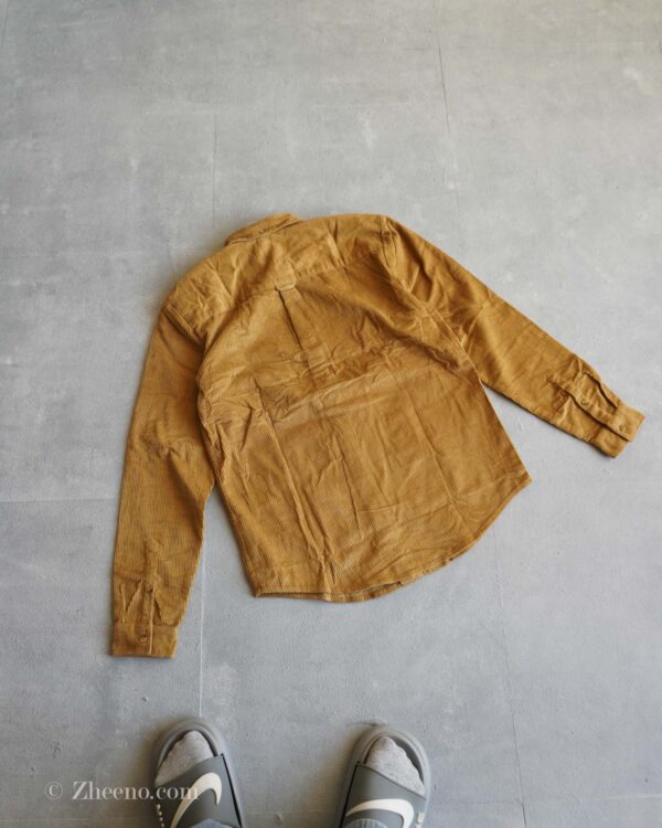 پیراهن کبریتی آستین بلند خردلی