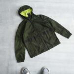 جکت بادگیر کلاه دار سبز تیره Jack&Jones