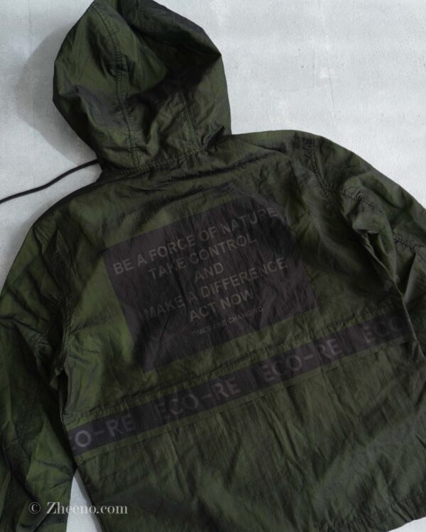 جکت بادگیر کلاه دار سبز تیره Jack&Jones