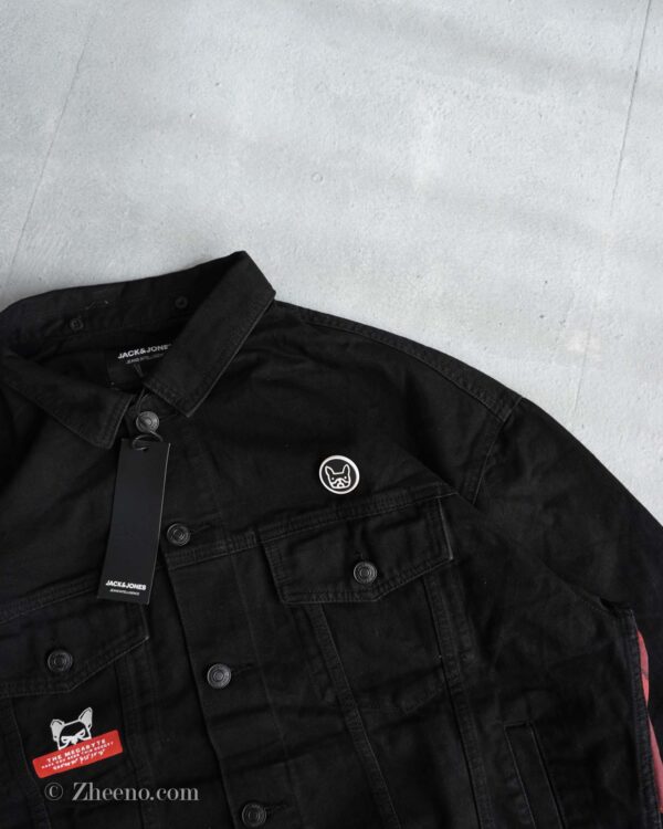 جکت جین مشکی طرح دار اسپرت Jack&Jones