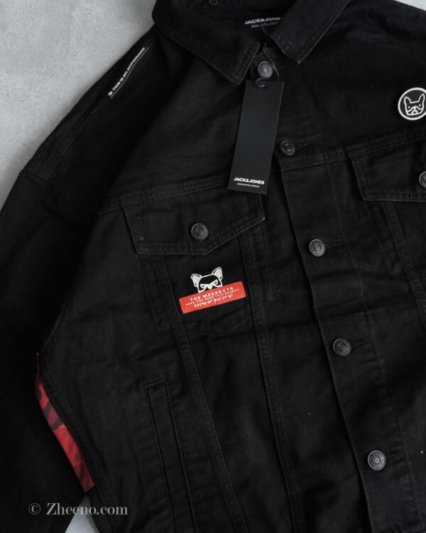 جکت جین مشکی طرح دار اسپرت Jack&Jones