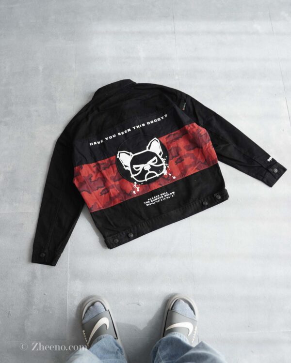 جکت جین مشکی طرح دار اسپرت Jack&Jones