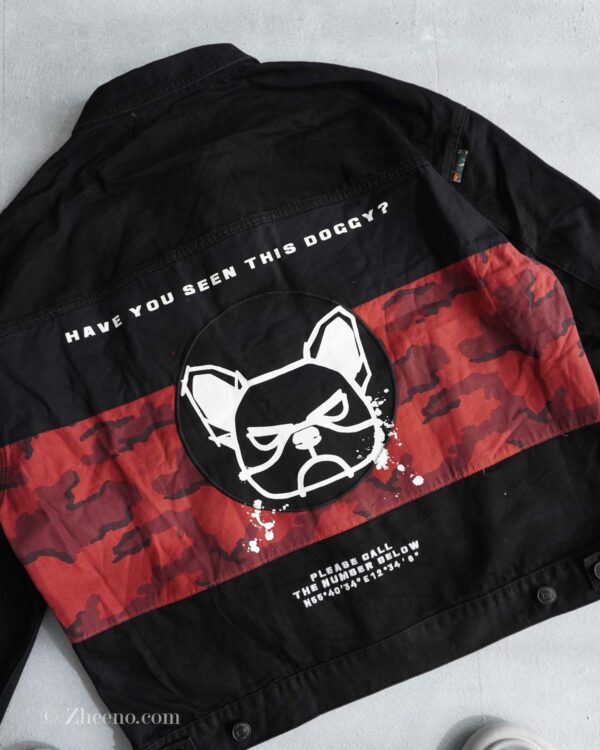 جکت جین مشکی طرح دار اسپرت Jack&Jones