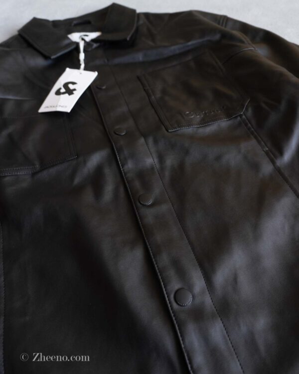 جکت چرم مشکی ساده Jack&Jones