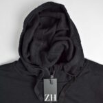 سویشرت کلاه دار مشکی آستین خط دار Crivit