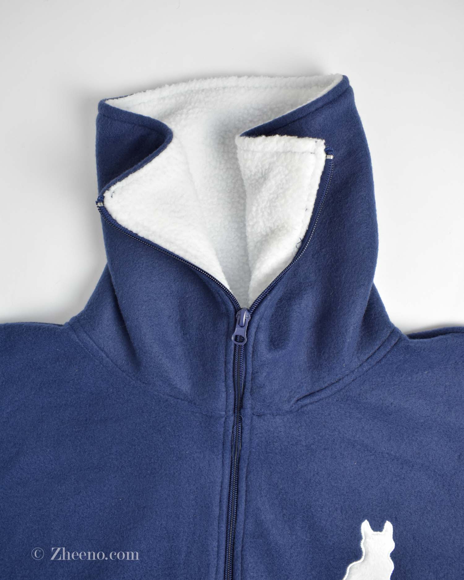 17605995360416094 سویشرت سرمه ای داخل کرک سفید Francoise Saget