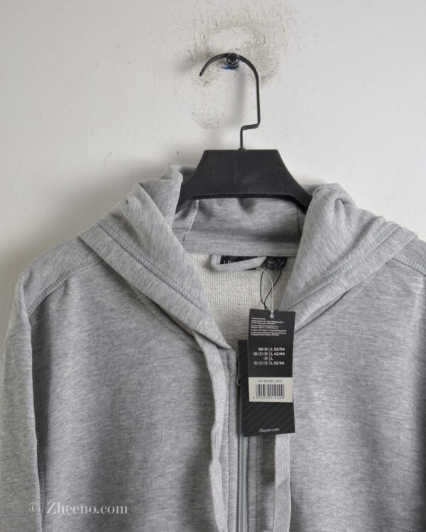 سویشرت کلاه دار طوسی ساده