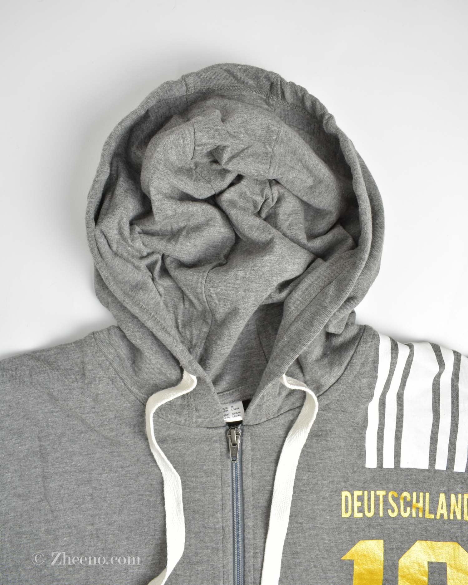 17605995611341599 سویشرت کلاه دار طوسی طرح دار Deutschland