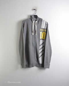 سویشرت کلاه دار طوسی طرح دار Deutschland