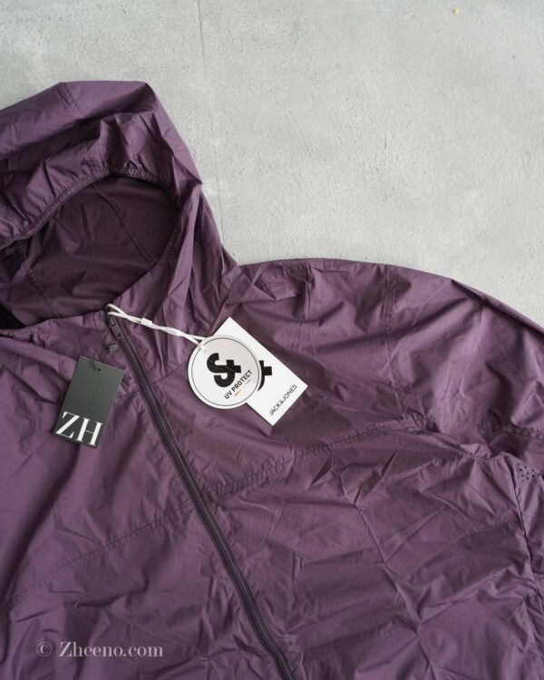 جکت بادگیر کلاه دار بنفش Jack&Jones