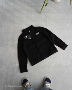 جکت جین مشکی طرح دار Jack&Jones