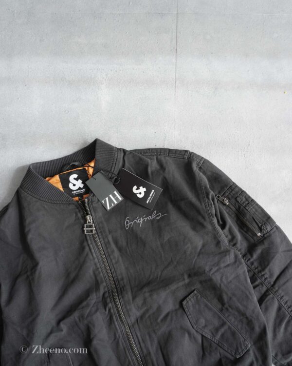 بامبر جکت نوک مدادی آستر نارنجی Jack&Jones