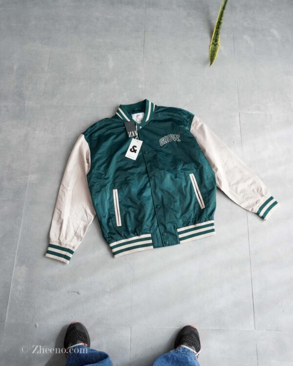 بامبر جکت سبز آستین کرم Jack&Jones