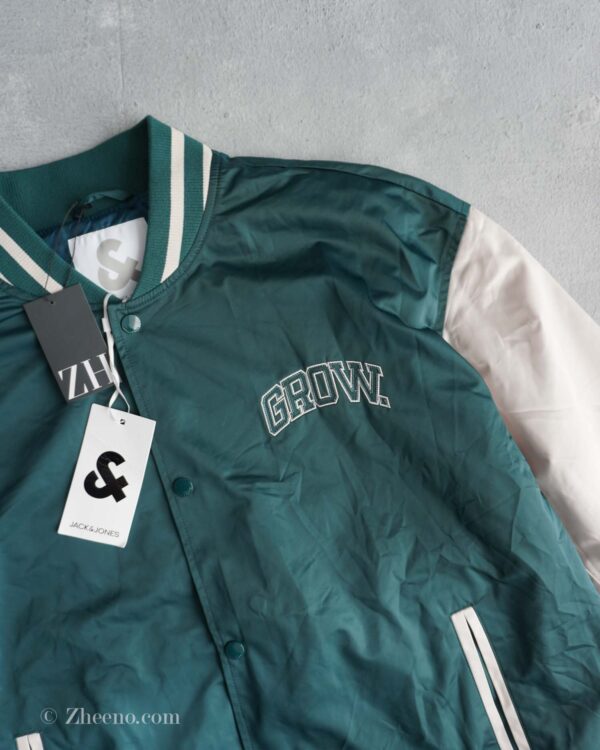 بامبر جکت سبز آستین کرم Jack&Jones