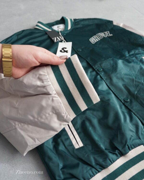 بامبر جکت سبز آستین کرم Jack&Jones