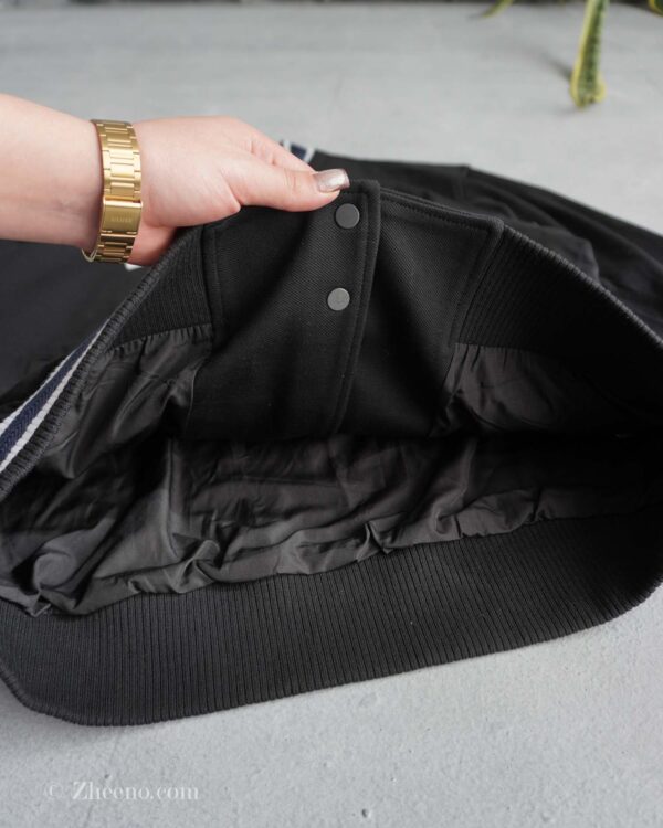 بامبر جکت مشکی یقه سرمه ای Jack&Jones