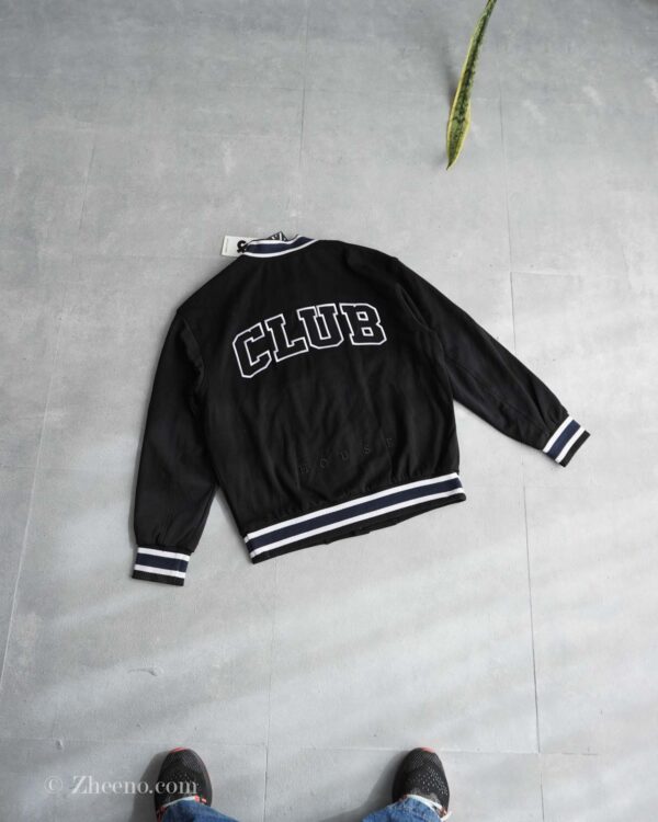 بامبر جکت مشکی یقه سرمه ای Jack&Jones