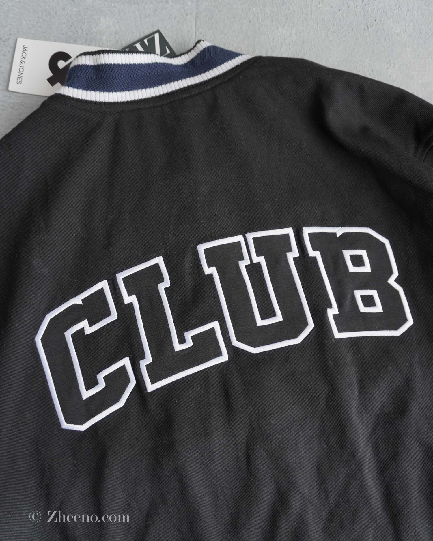 17616477199327833 بامبر جکت مشکی یقه سرمه ای Jack&Jones