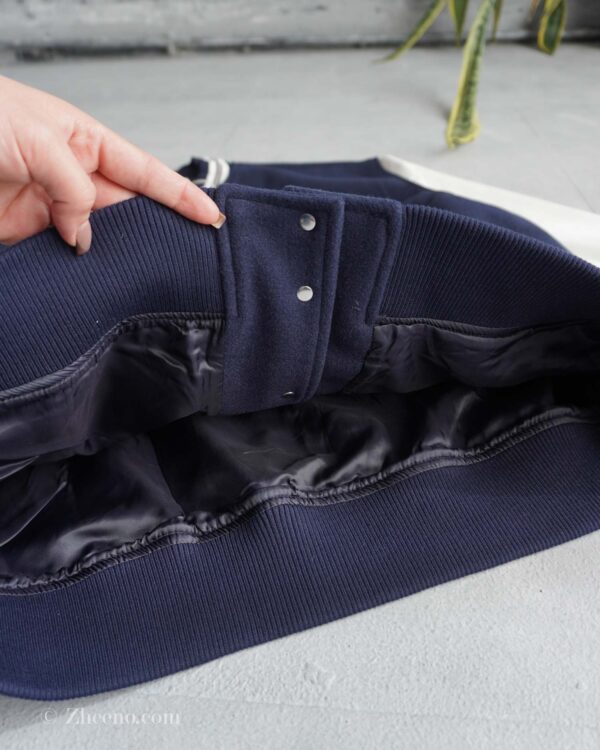 بامبر جکت سرمه ای آستین چرم Jack&Jones