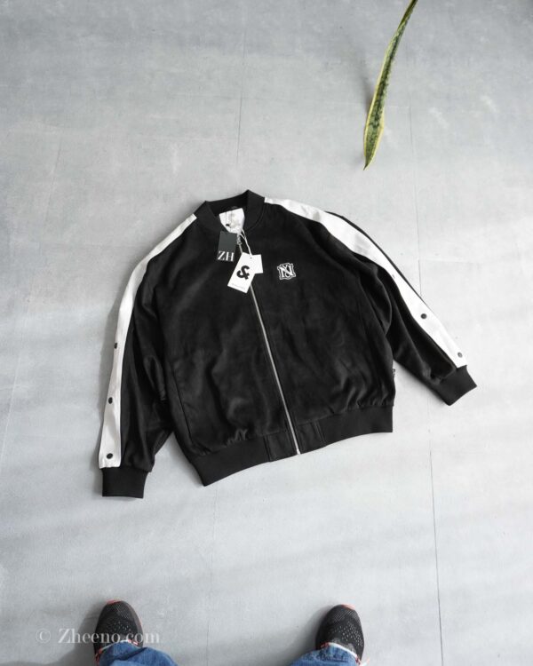 بامبر جکت مشکی سفید Jack&Jones