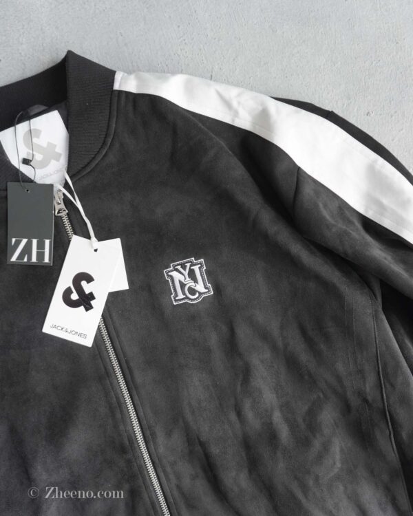 بامبر جکت مشکی سفید Jack&Jones
