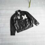 بامبر جکت چرم طرح دار MLMR