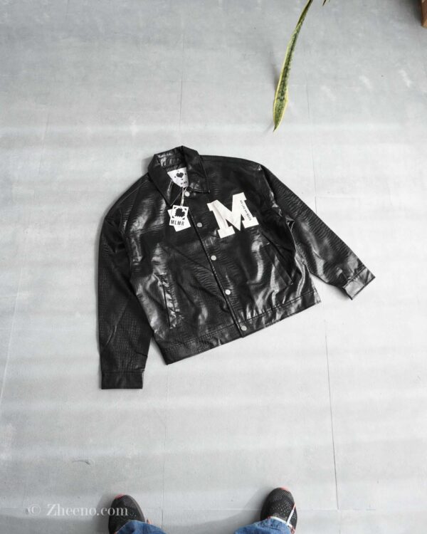 بامبر جکت چرم طرح دار MLMR