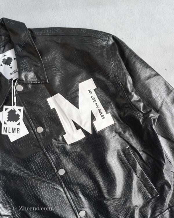 بامبر جکت چرم طرح دار MLMR