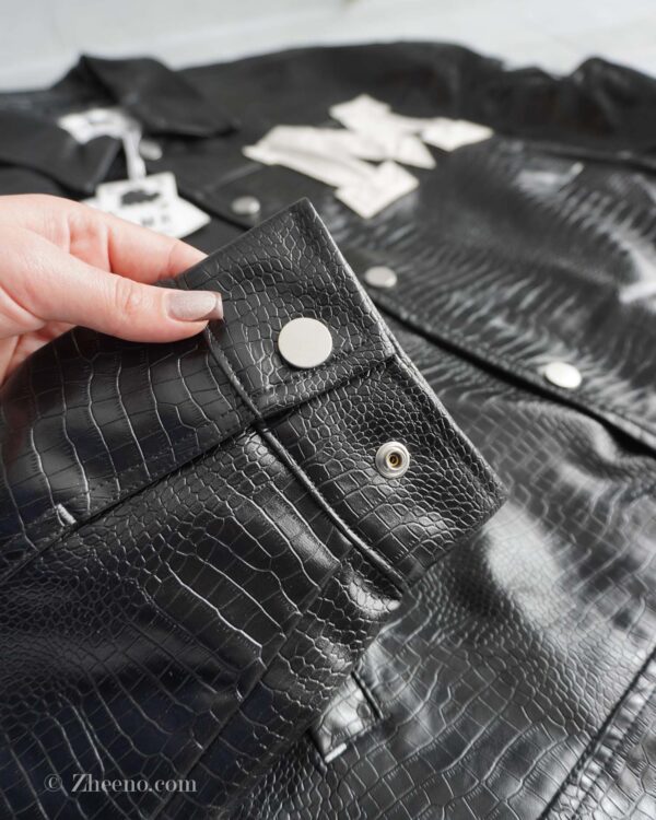 بامبر جکت چرم طرح دار MLMR